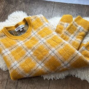 Ines de la fressange Paris for uniqlo mustard plaid sweater